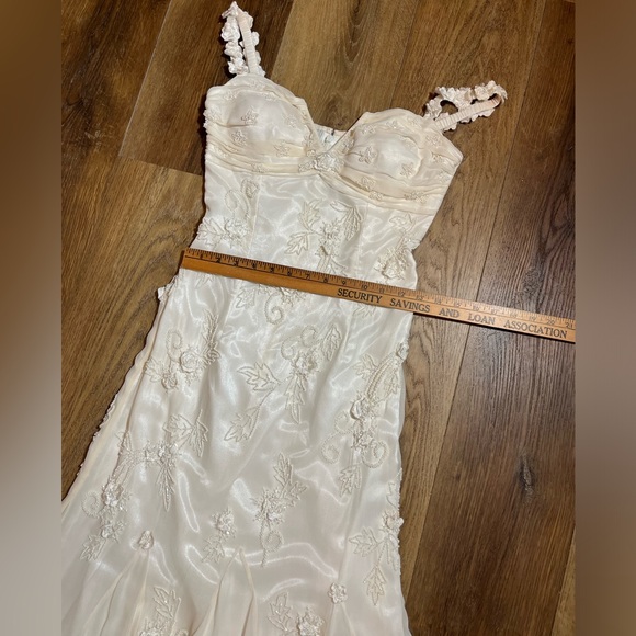 Vintage 100% Silk Beaded Dress Vintage Wedding Dress Vintage Beaded Dress Fairy - Picture 12 of 17